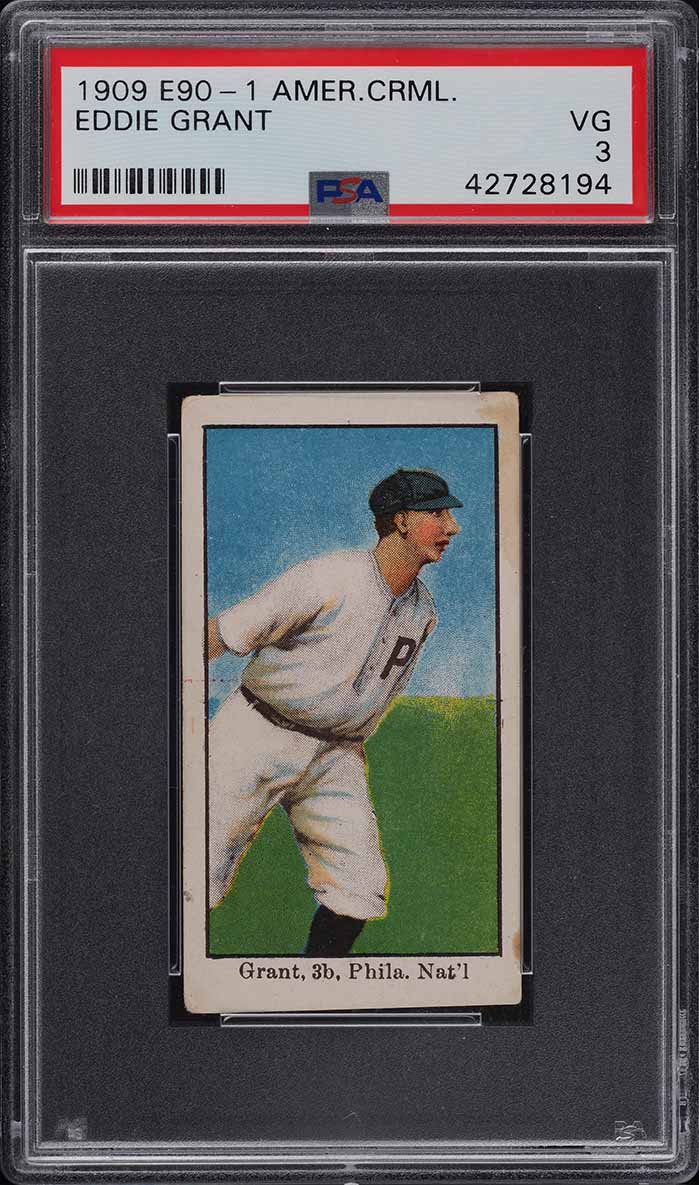 1909 E90-1 American Caramel Eddie Grant PSA 3 VG
