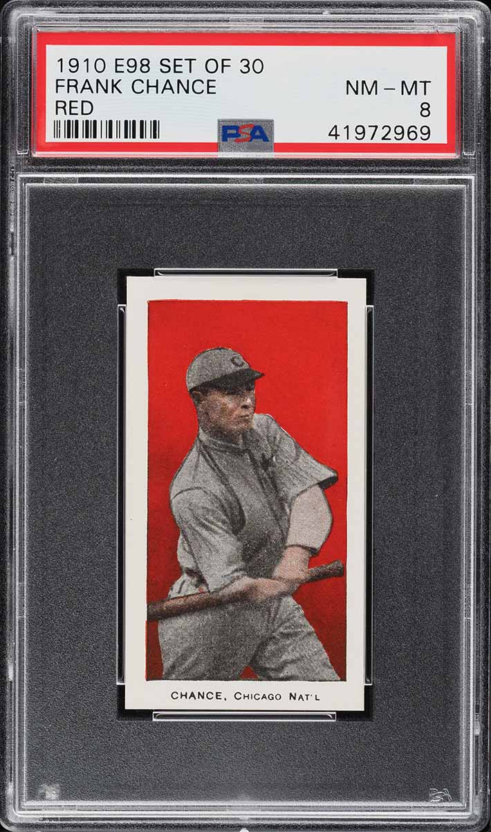 1910 E98 Set Of 30 Frank Chance RED PSA 8 NM-MT (PWCC-E)