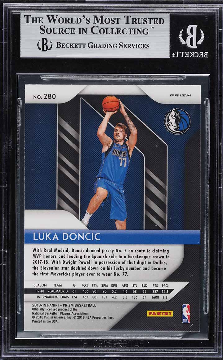 2018 Panini Prizm Fast Break Luka Doncic ROOKIE #280 BGS 9 MINT