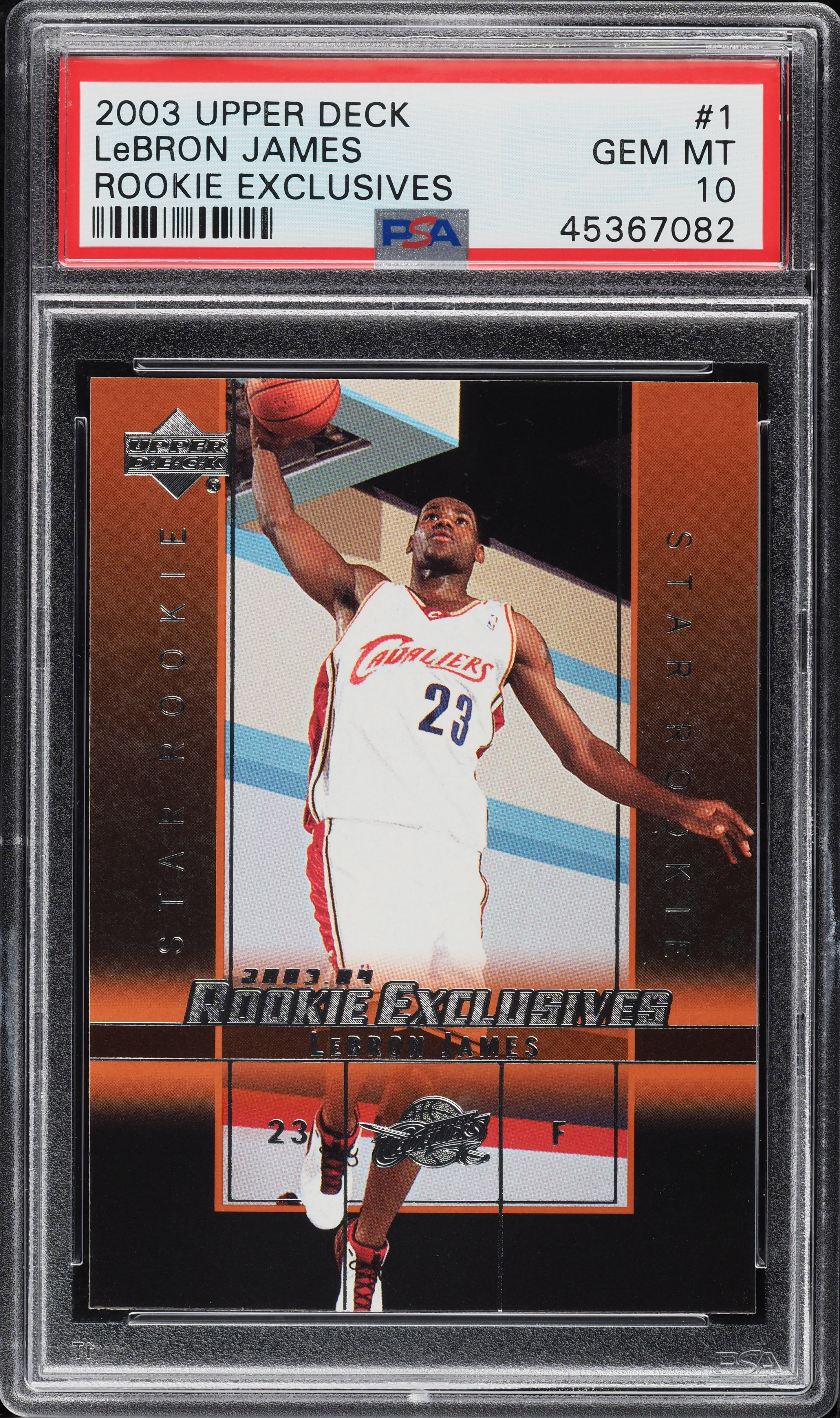 2003 Upper Deck #1 LeBron James RC Rookie Exclusives CGC 10 Gem 