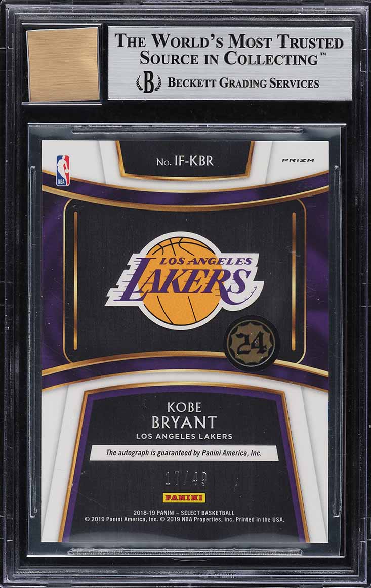 2018 Select In-Flight Signatures Kobe Bryant AUTO /49 #1 BGS 9 MINT