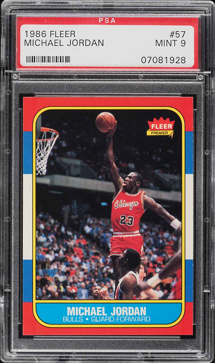 1986 Fleer Basketball Michael Jordan ROOKIE AUTO DNA 9 #57 PSA