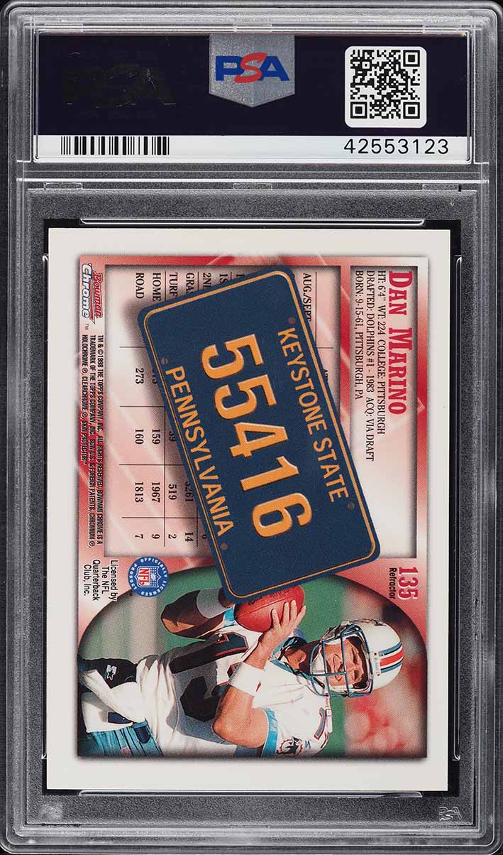 1998 Bowman Chrome Interstate Refractor Dan Marino #135 PSA 10 GEM MINT