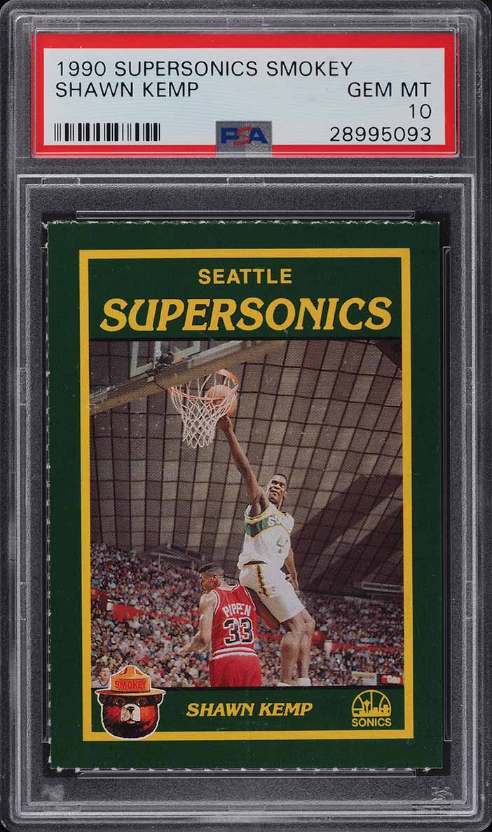 1990 Supersonics Smokey Shawn Kemp ROOKIE RC PSA 10 GEM MINT
