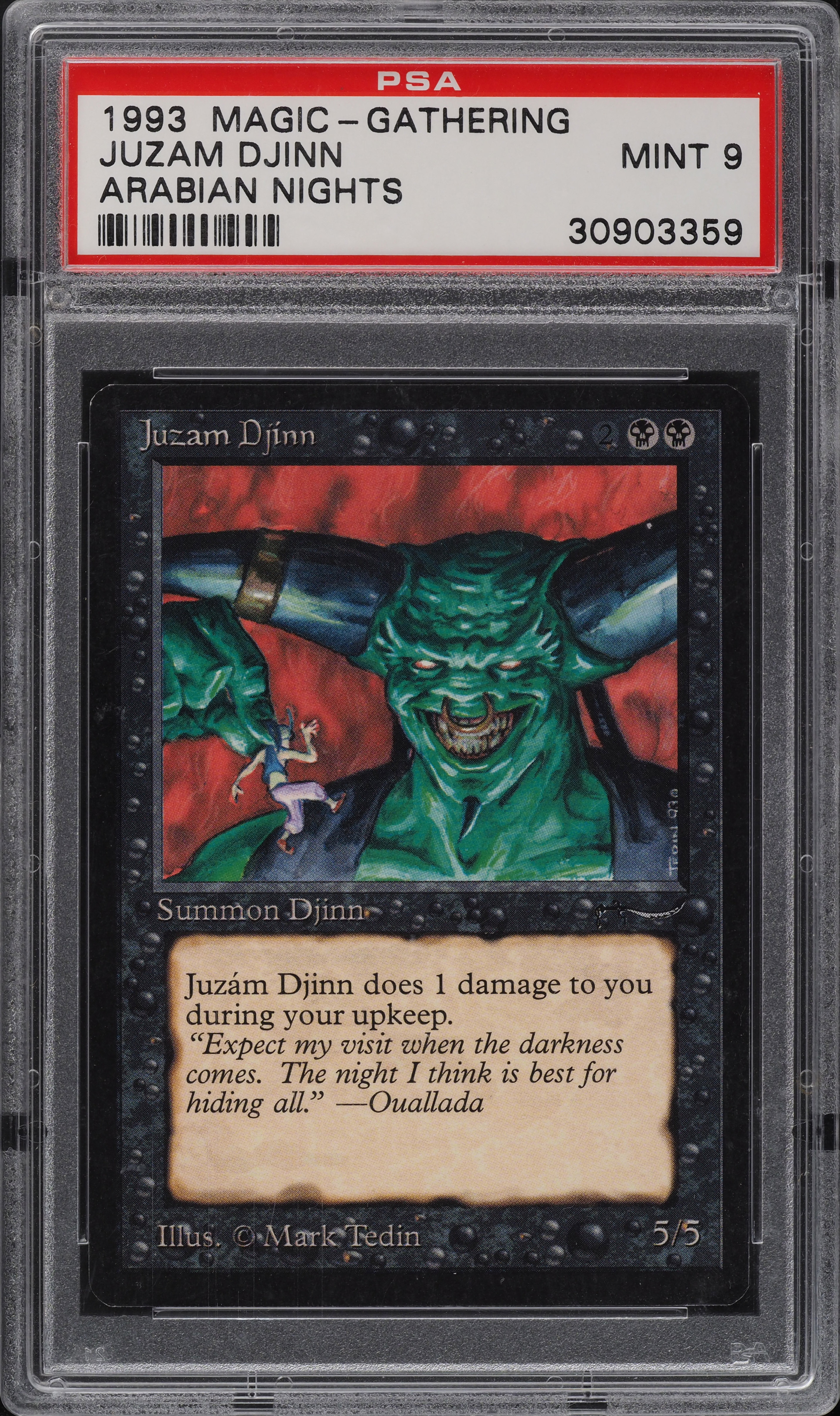 mtg arabian nights most expensive cards 1993 Magic The Gathering MTG Arabian Nights Juzam Djinn PSA 9 MINT on  Fanatics Collect