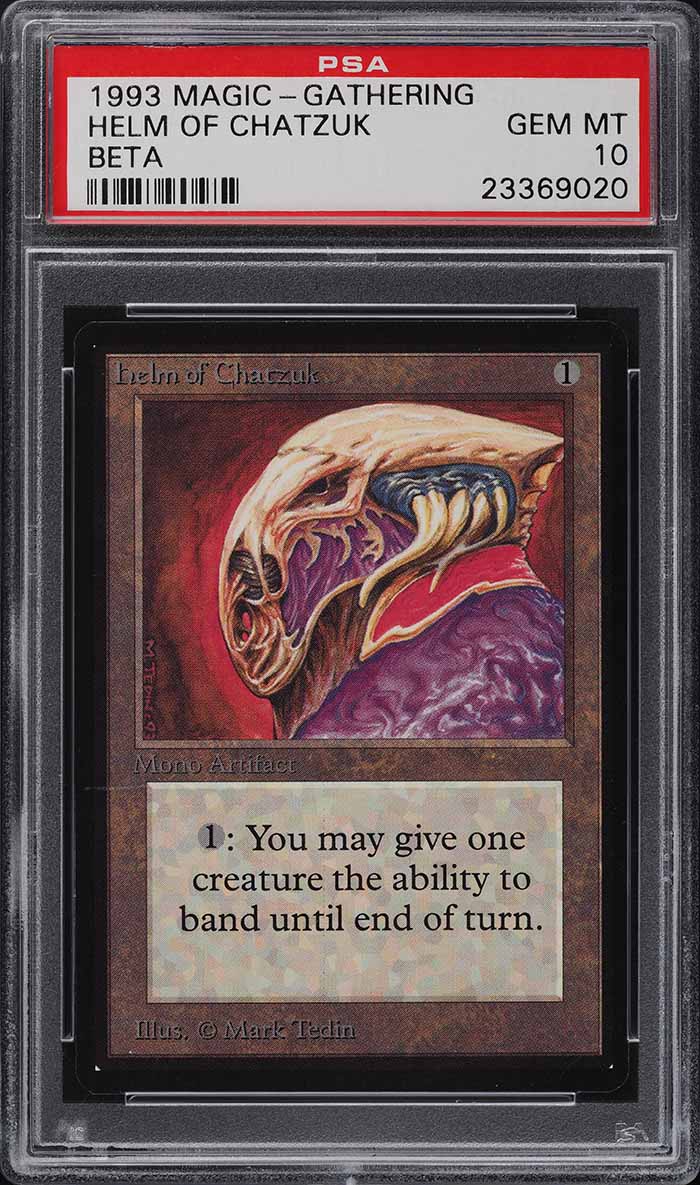 1993 Magic The Gathering MTG Beta Helm Of Chatzuk PSA 10 GEM MINT