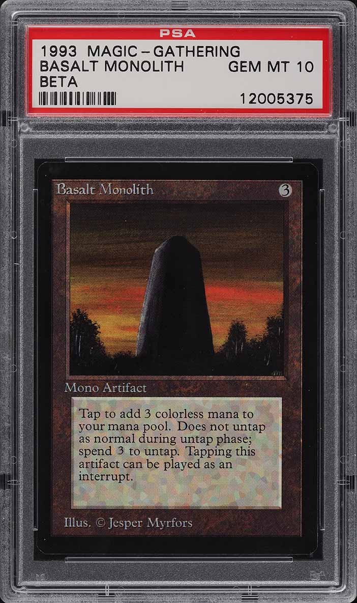1993 Magic The Gathering MTG Beta Basalt Monolith PSA 10 GEM MINT