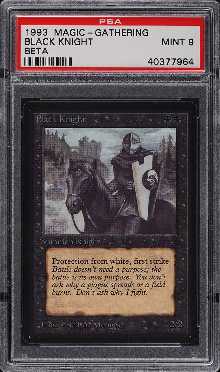 1993 Magic The Gathering MTG Beta Black Knight CGC 9.5 GEM MINT on