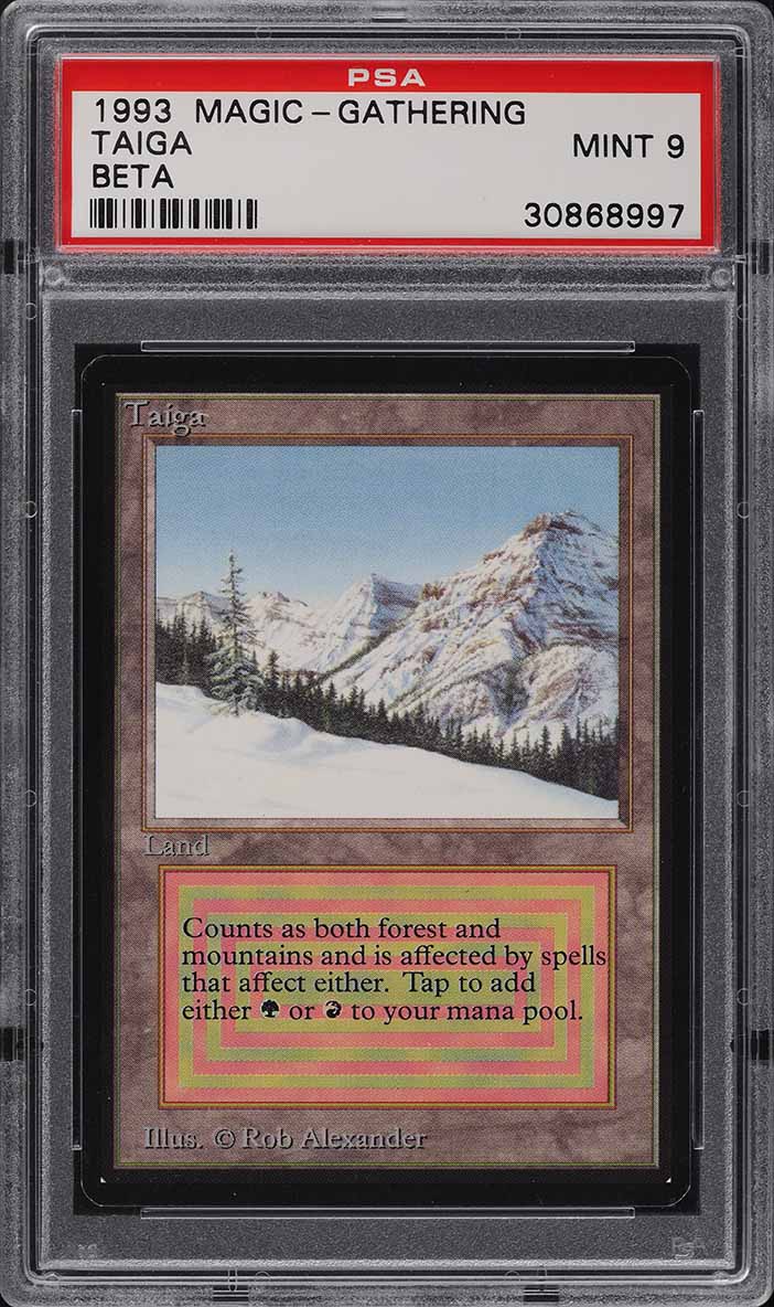 MTG Taiga デュアルランド 1993 Magic The Gathering MTG Alpha Dual Land Taiga R L PSA 10 GEM