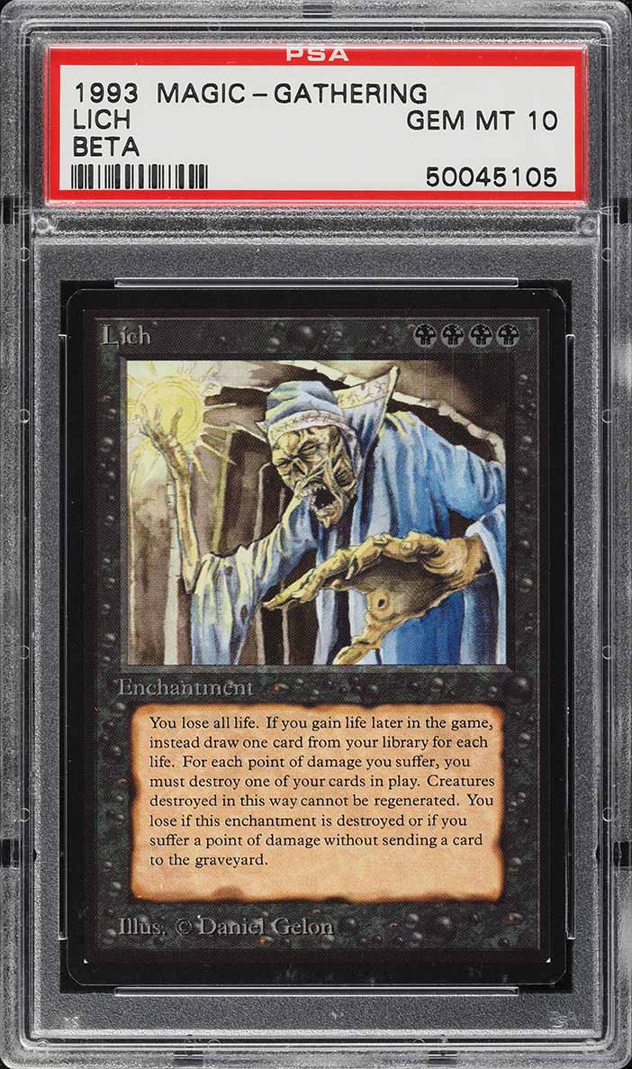 1993 Magic The Gathering MTG Beta Lich PSA 10 GEM MINT