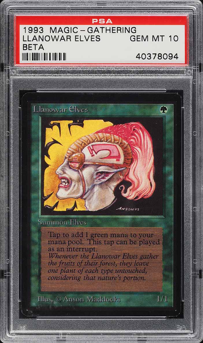 1993 Magic The Gathering MTG Beta Llanowar Elves PSA 10 GEM MINT