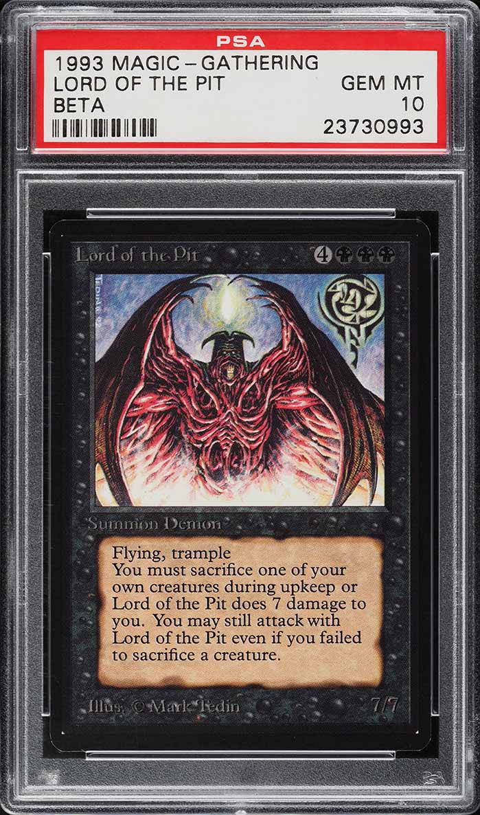 1993 Magic The Gathering MTG Beta Lord Of The Pit PSA 10 GEM MINT