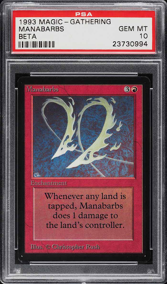1993 Magic The Gathering MTG Beta Manabarbs PSA 10 GEM MINT