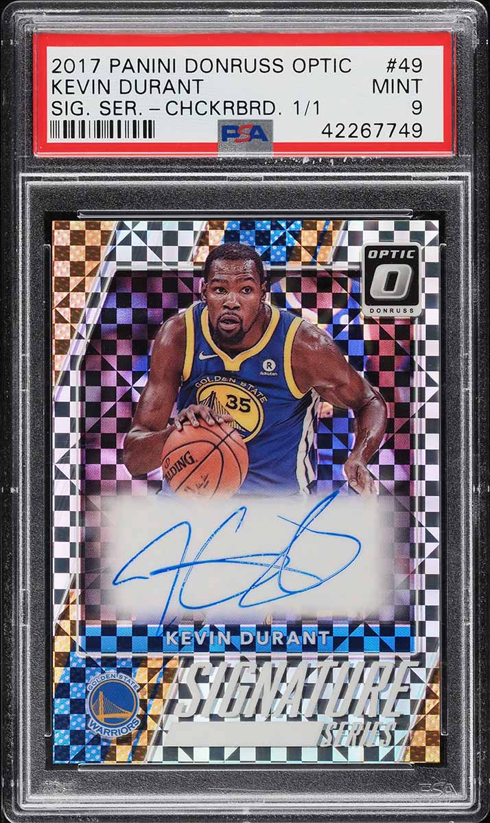 ヌニュス　panini donruss 49枚限定　直筆サイン 2017 Donruss Optic Signature Series Checkerboard Kevin Durant AUTO
