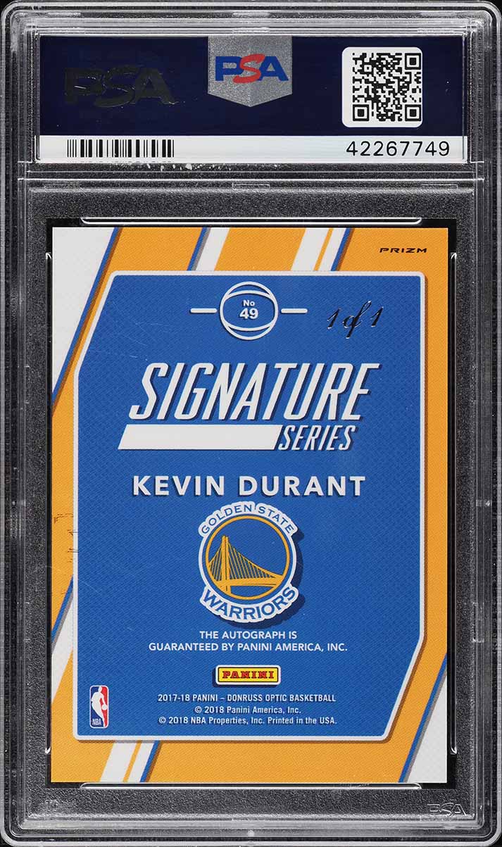 2017 Donruss Optic Signature Series Checkerboard Kevin Durant AUTO
