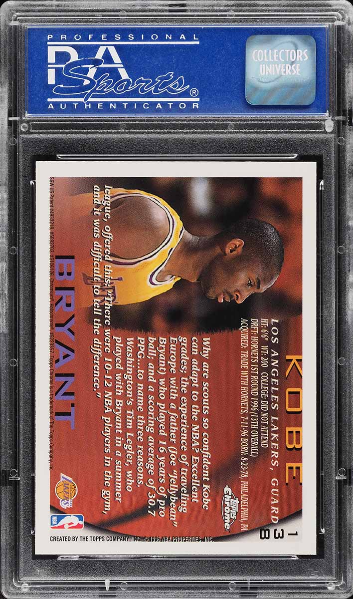 1996 Topps Chrome Kobe Bryant ROOKIE #138 PSA 10 GEM MINT