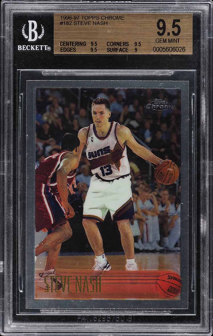 1996 Topps Chrome Steve Nash ROOKIE #182 BGS 9.5 GEM MINT