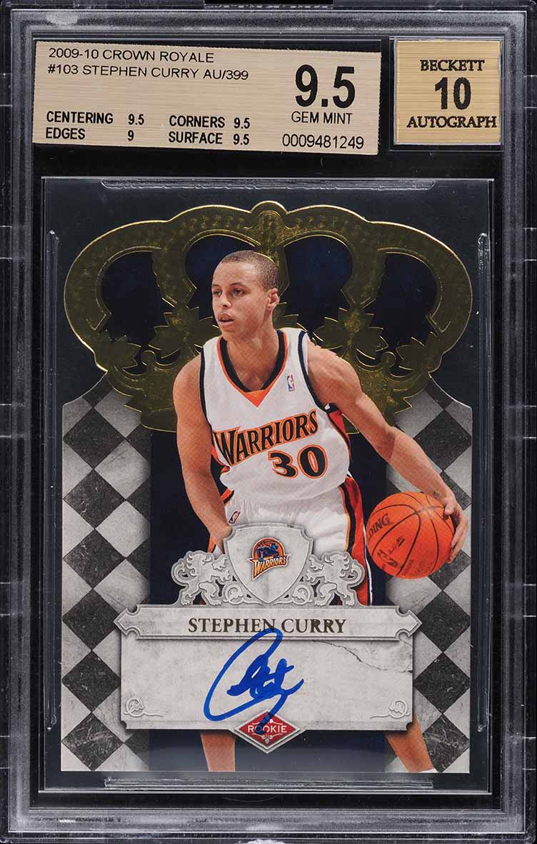 2009 Crown Royale Die-Cut Stephen Curry ROOKIE AUTO /399 #103 BGS 9.5 GEM MINT