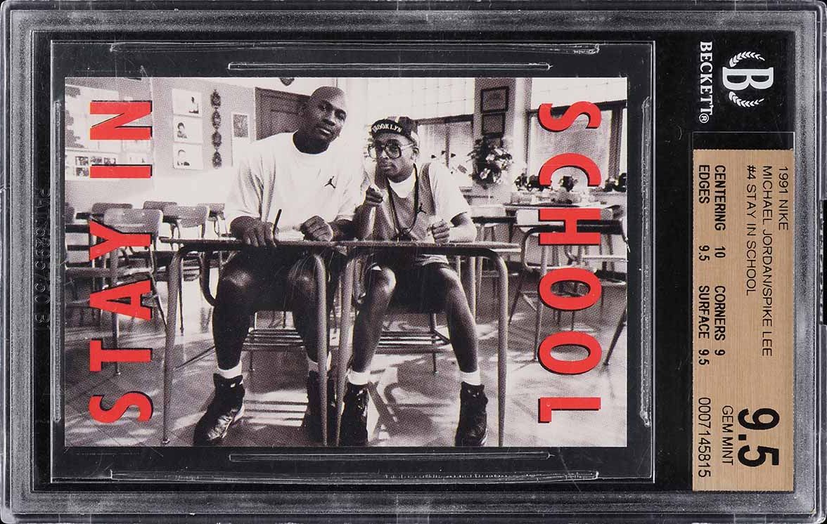 1991 Nike Stay In School '91 Michael Jordan & Spike Lee #4 BGS 9.5 GEM MINT