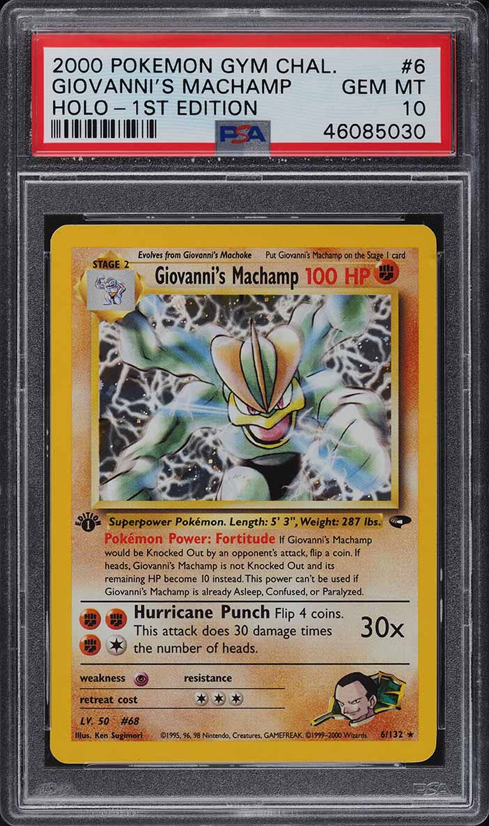 2000 Pokemon Gym Challenge 1st Edition Holo Giovanni's Machamp #6 PSA 10 GEM