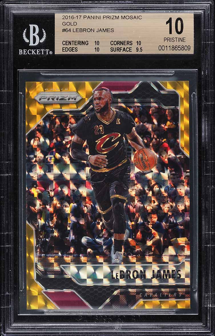 2016 Panini Prizm Mosaic Gold LeBron James /10 #64 BGS 10 PRISTINE