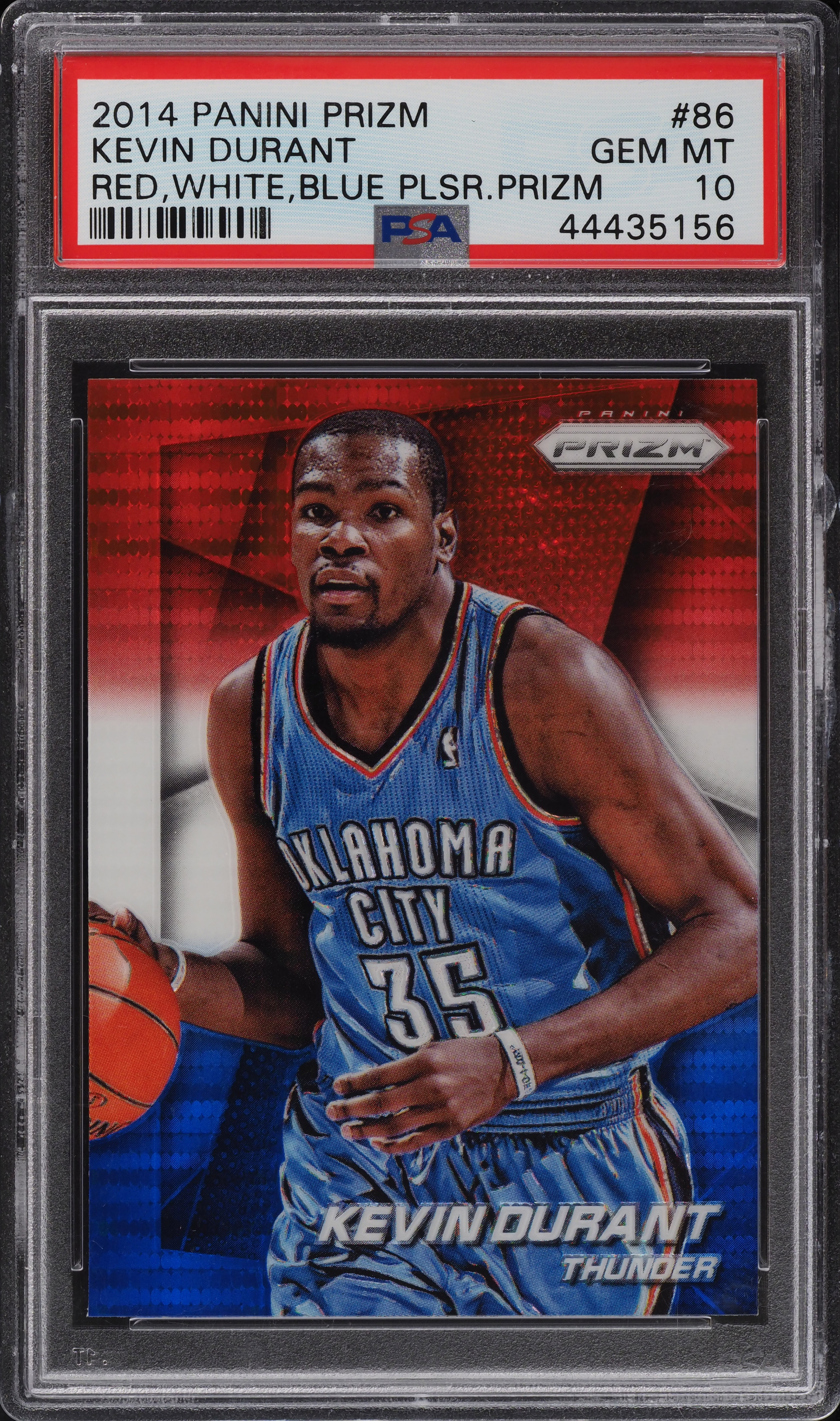 2014 Panini Prizm Red White Blue Pulsar Kevin Durant #86 PSA 10