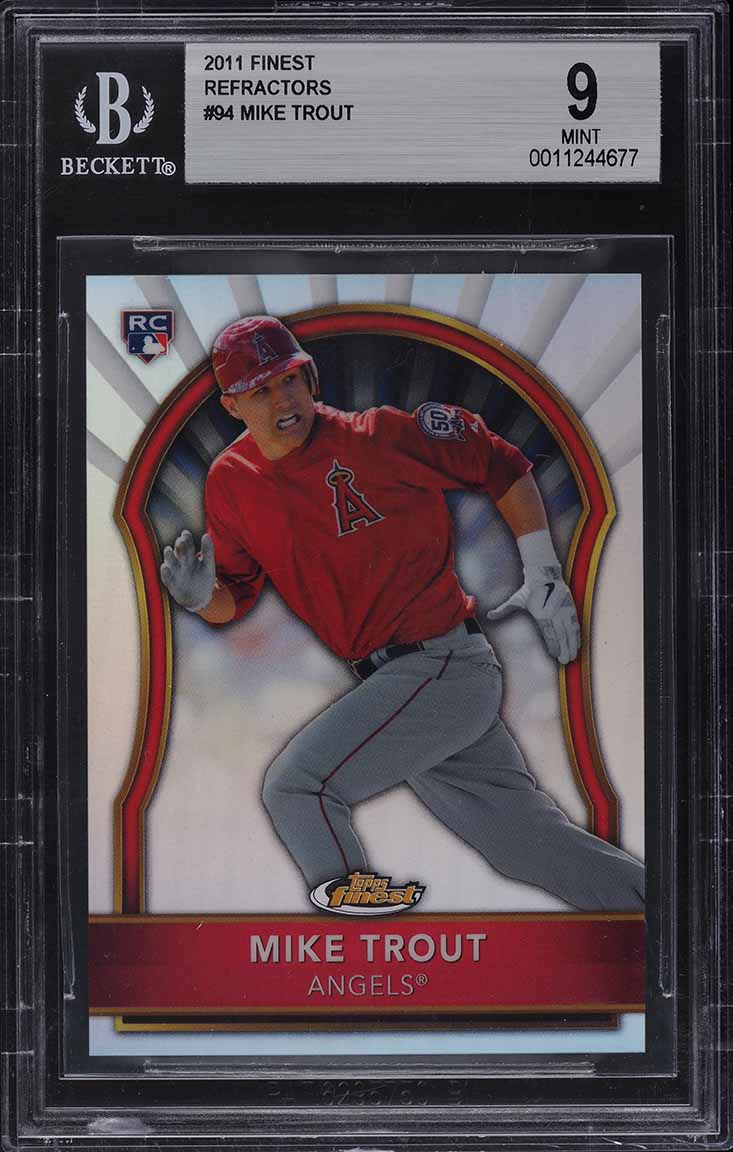 2011 Finest Refractor Mike Trout ROOKIE RC /549 #94 BGS 9 MINT
