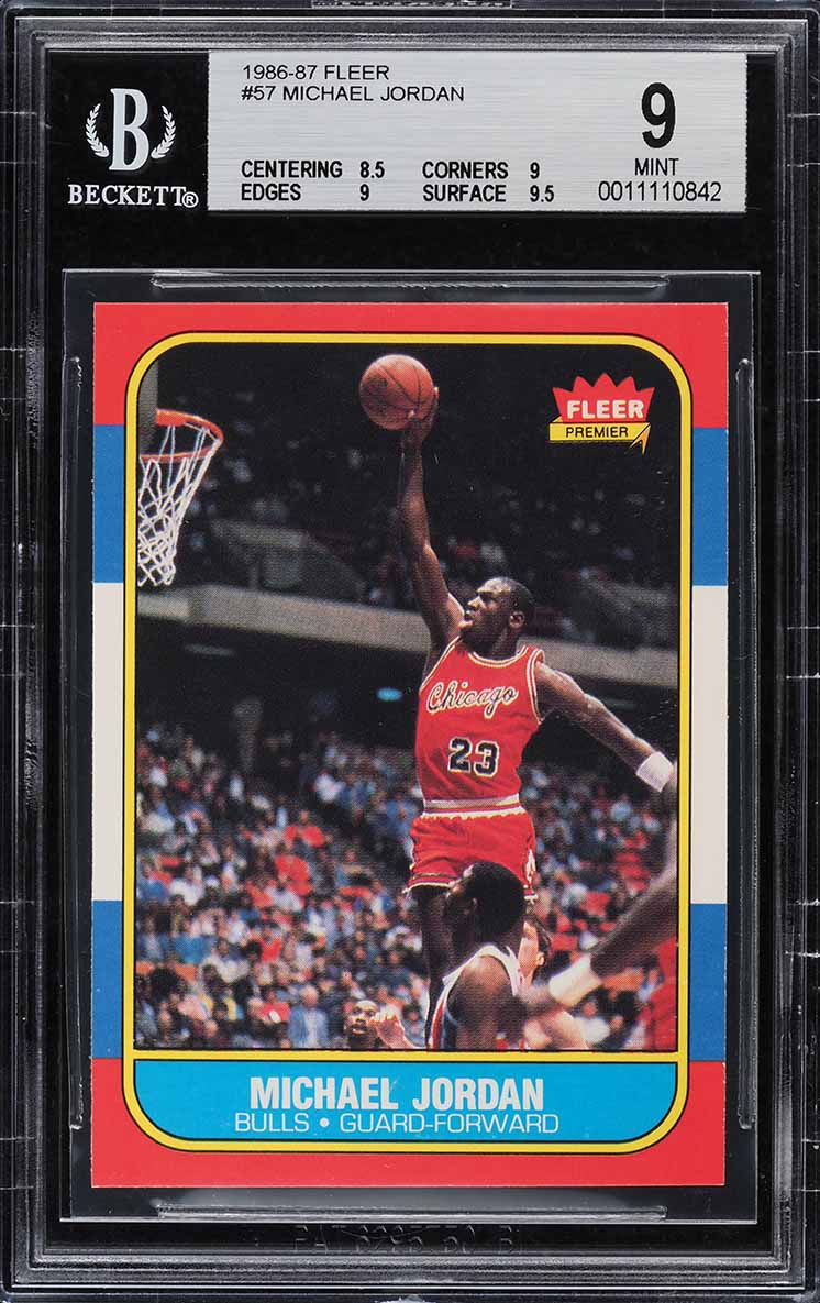1986 Fleer Basketball Michael Jordan ROOKIE #57 BGS 9 MINT