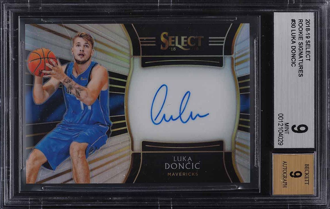 2018 Select Signatures Silver Luka Doncic ROOKIE AUTO /199 #RS-LDC BGS 9 MINT