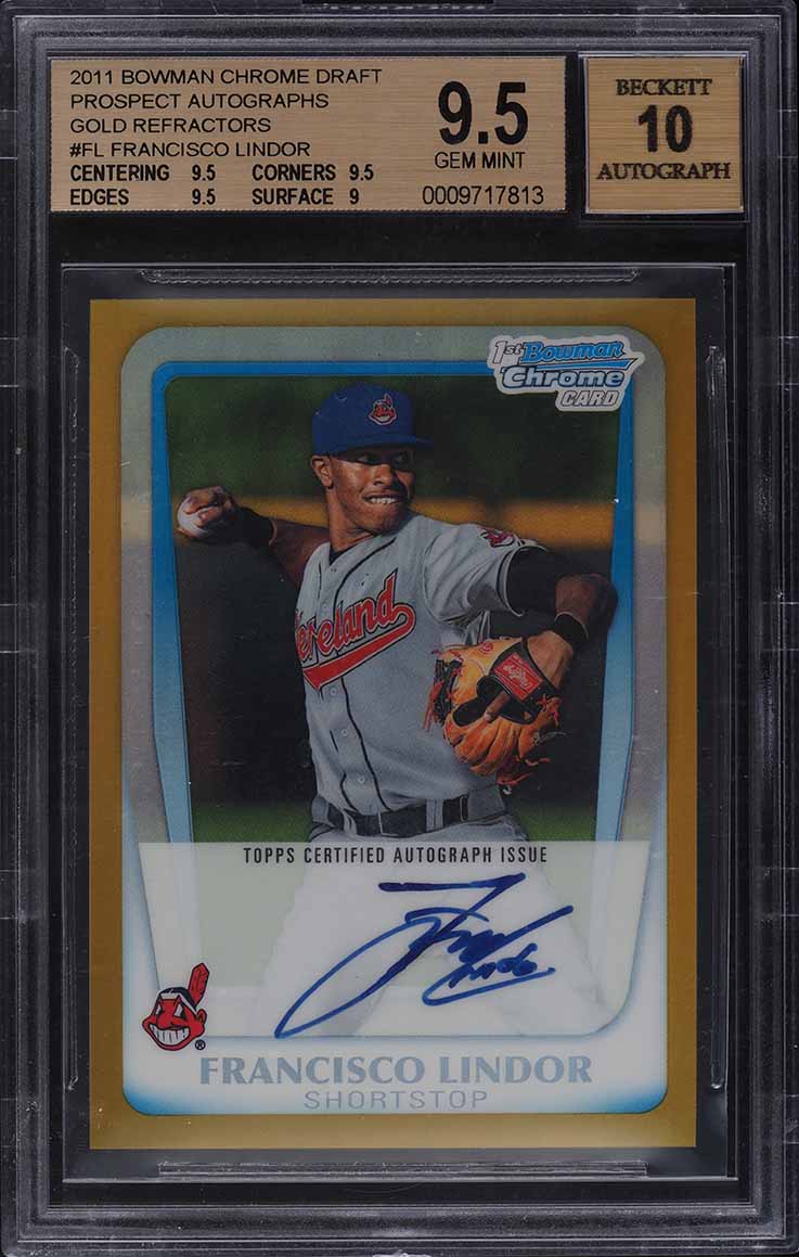 2011 Bowman Chrome Blue Refractor Francisco Lindor PROSPECT AUTO