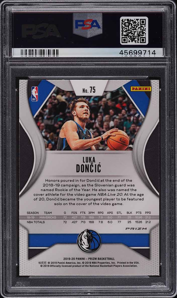 2019 Panini Prizm Orange Ice Luka Doncic #75 PSA 9 MINT on