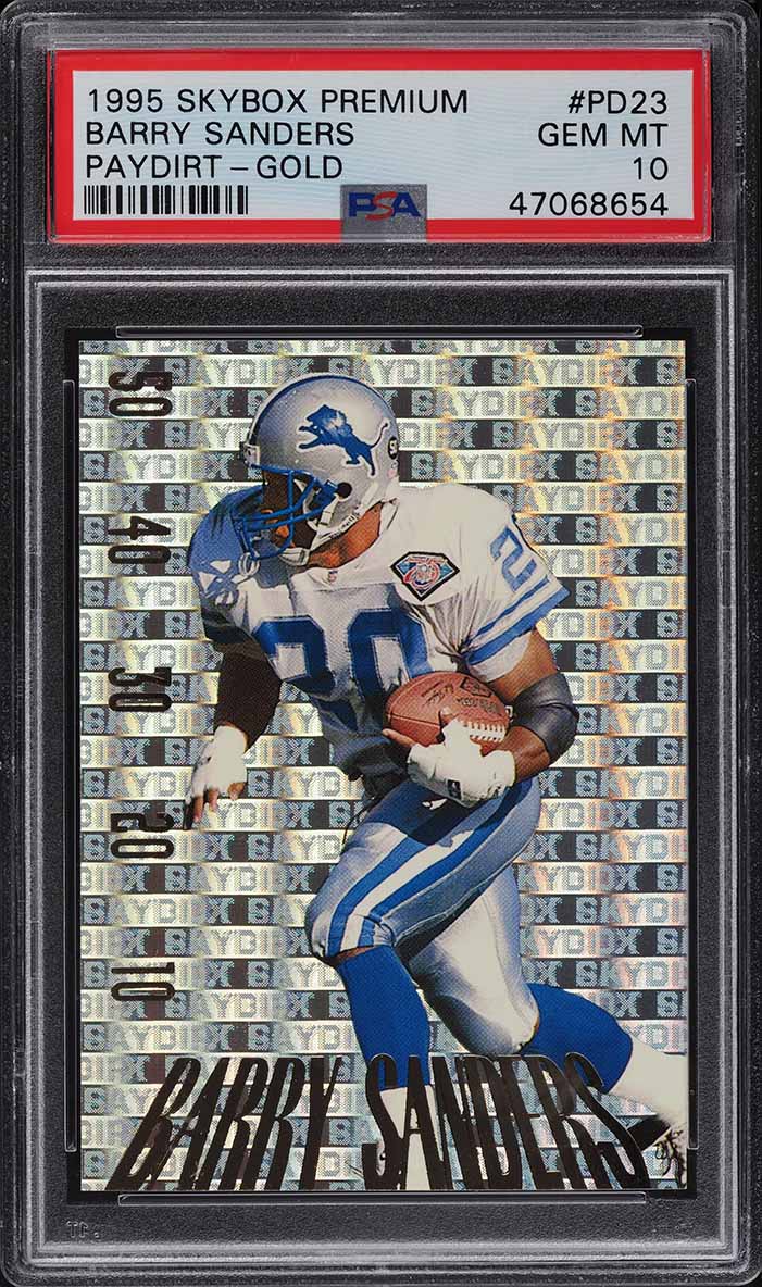 1995 Skybox Premium Paydirt Gold Barry Sanders #PD23 PSA 10 GEM MINT