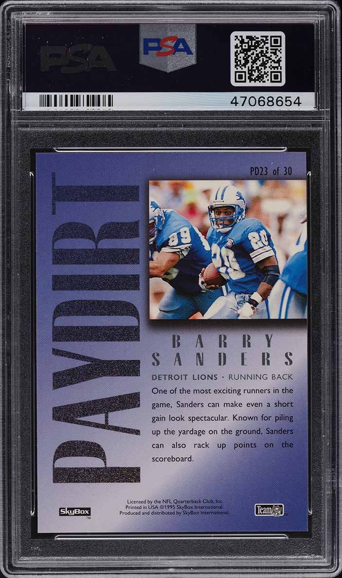 1995 Skybox Premium Paydirt Gold Barry Sanders #PD23 PSA 10 GEM MINT