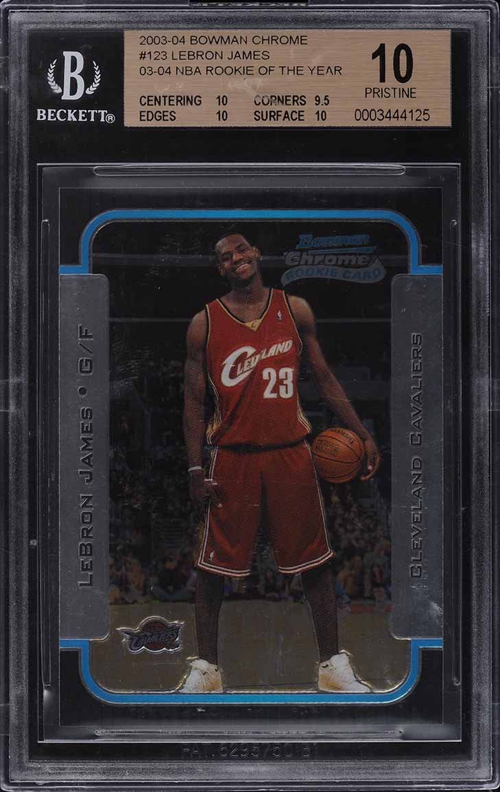 2003 Bowman Chrome LeBron James ROOKIE #123 BGS 10 PRISTINE