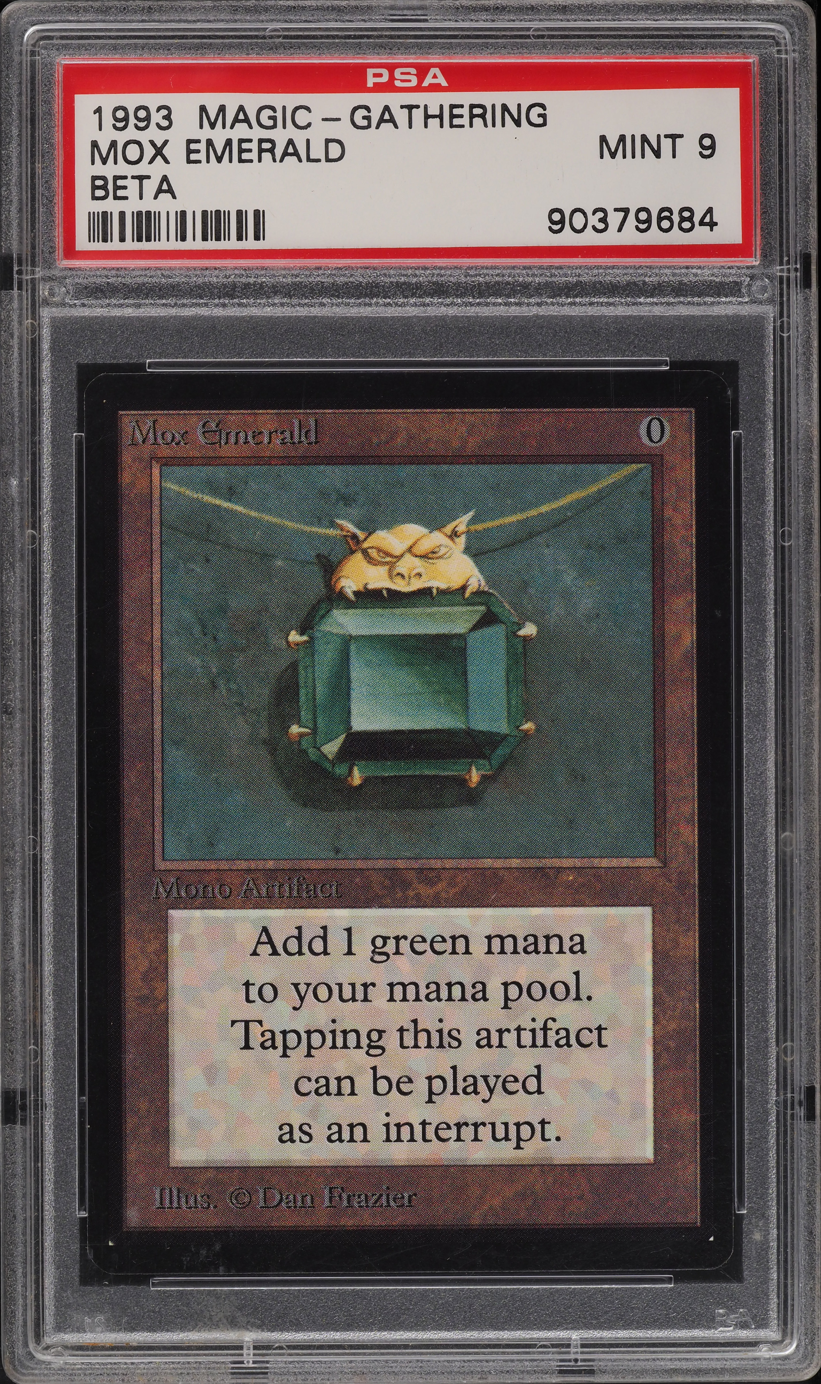1993 Magic The Gathering MTG Beta Mox Emerald R A PSA 9 MINT on