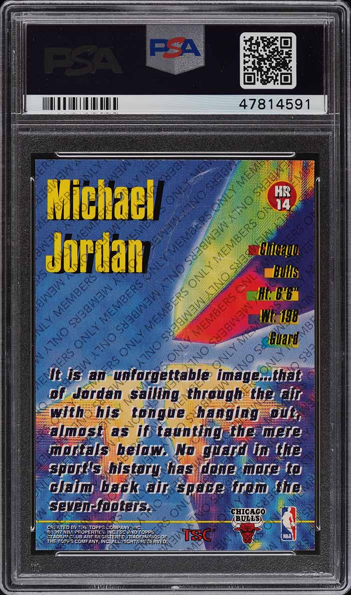 1996 Stadium Club High Risers Members Only Michael Jordan #HR14 PSA 8 NM-MT
