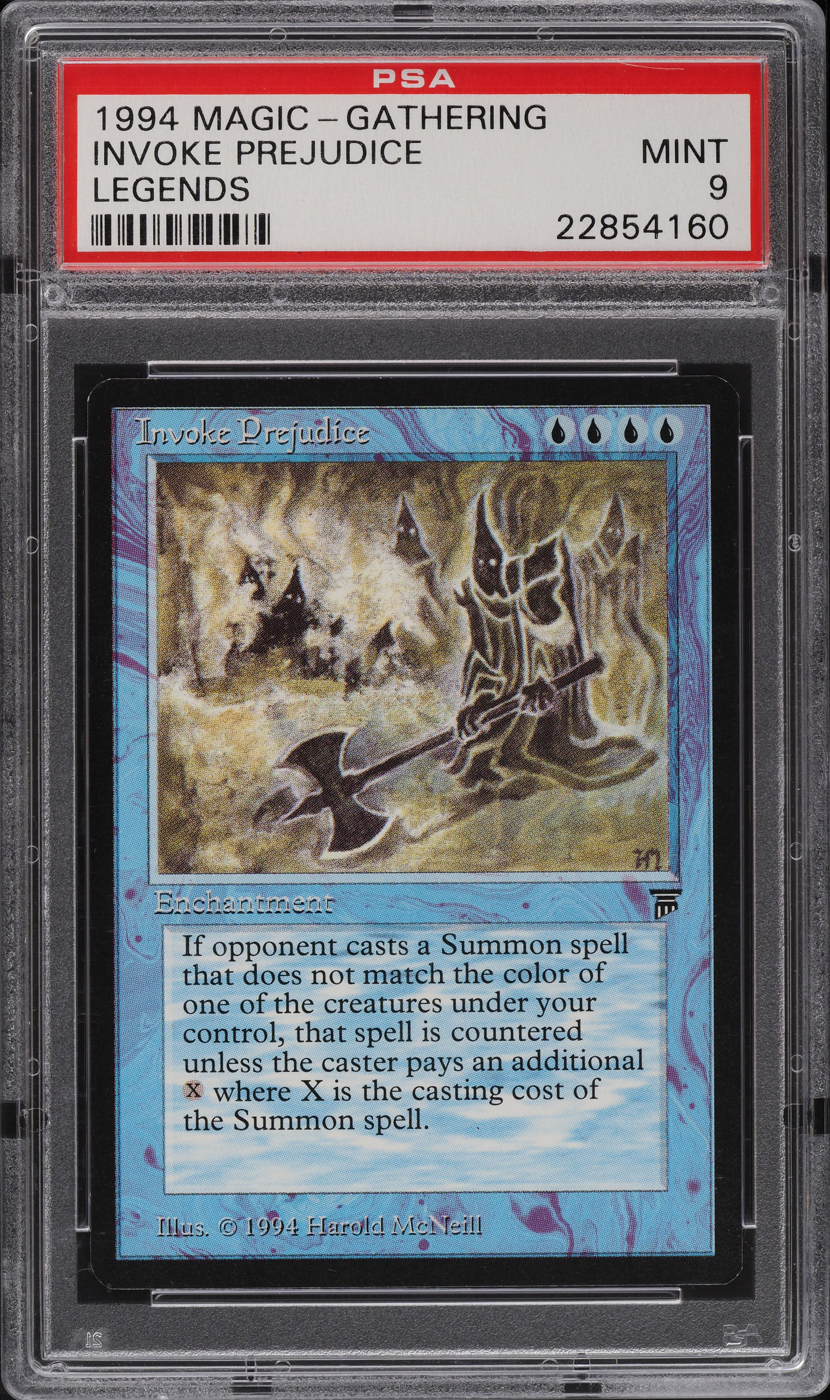 1994 Magic The Gathering MTG Legends Invoke Prejudice PSA 9 MINT