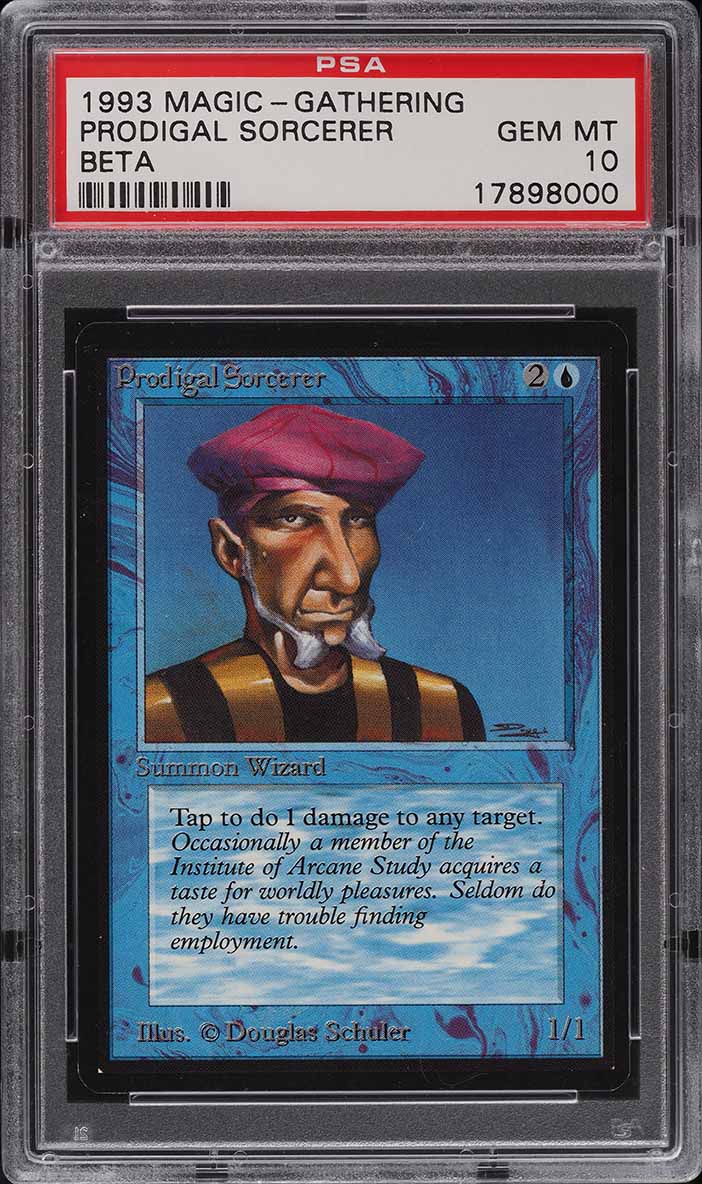 1993 Magic The Gathering MTG Beta Prodigal Sorcerer PSA 10 GEM MINT