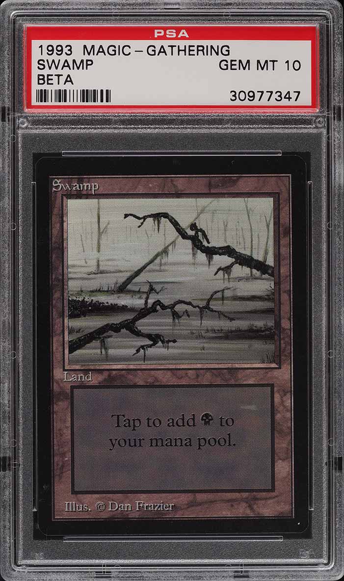 1993 Magic The Gathering MTG Beta Swamp V3 PSA 10 GEM MINT