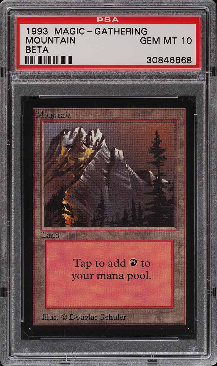 1993 Magic The Gathering MTG Beta Mountain V1 PSA 10 GEM MINT on
