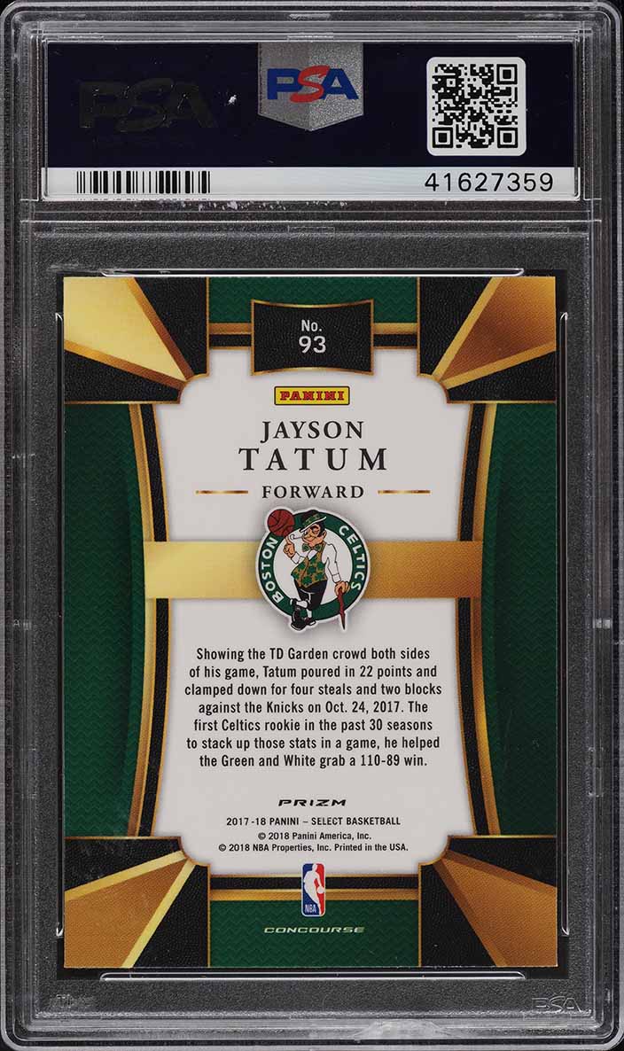 2017 Select Scope Prizm Jayson Tatum ROOKIE RC #93 PSA 10 GEM MINT