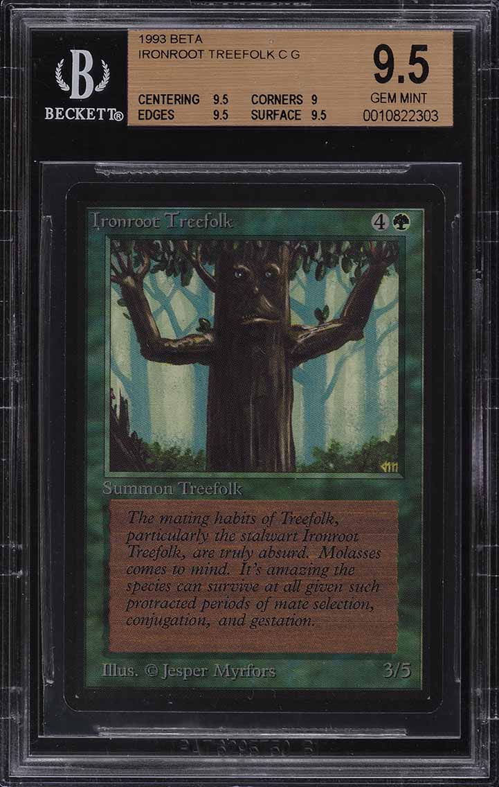 1993 Magic The Gathering MTG Beta Ironroot Treefolk C G BGS 9.5 GEM MINT