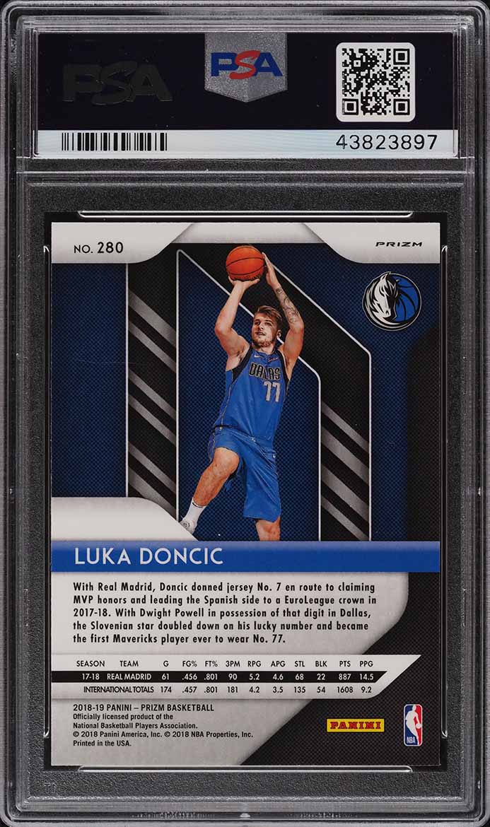 2018 Panini Prizm Red White Blue Prizms Luka Doncic ROOKIE #280 PSA 10 GEM MINT