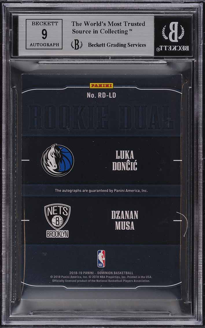 2018 Panini Dominion Dual Signatures Gold Musa Luka Doncic RC AUTO /10 BGS 8.5