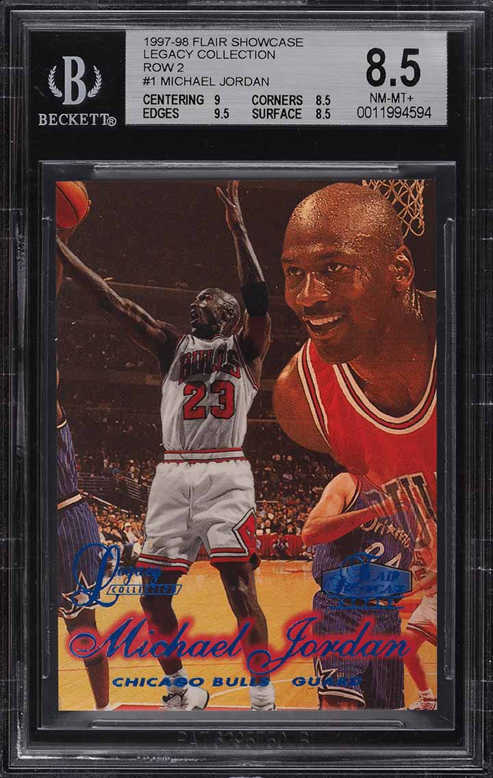 1997 Flair Showcase Row 2 Legacy Collection Michael Jordan /100 #1 BGS 8.5