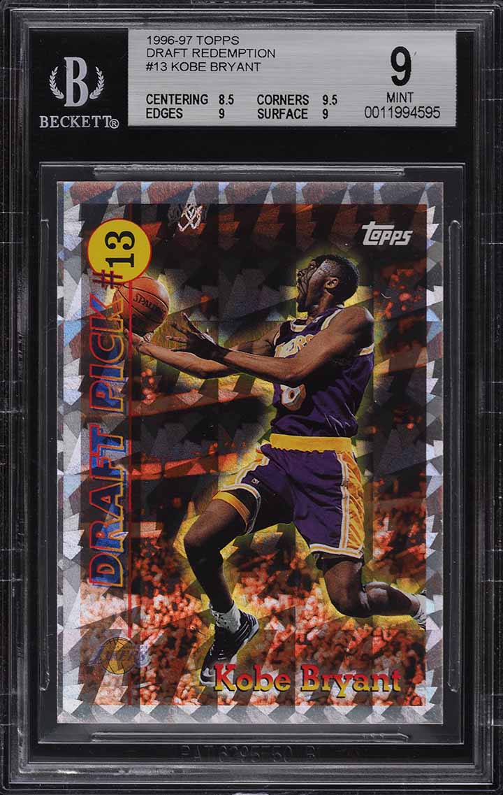 1996 Topps Draft Redemption Kobe Bryant ROOKIE #13 BGS 9 MINT