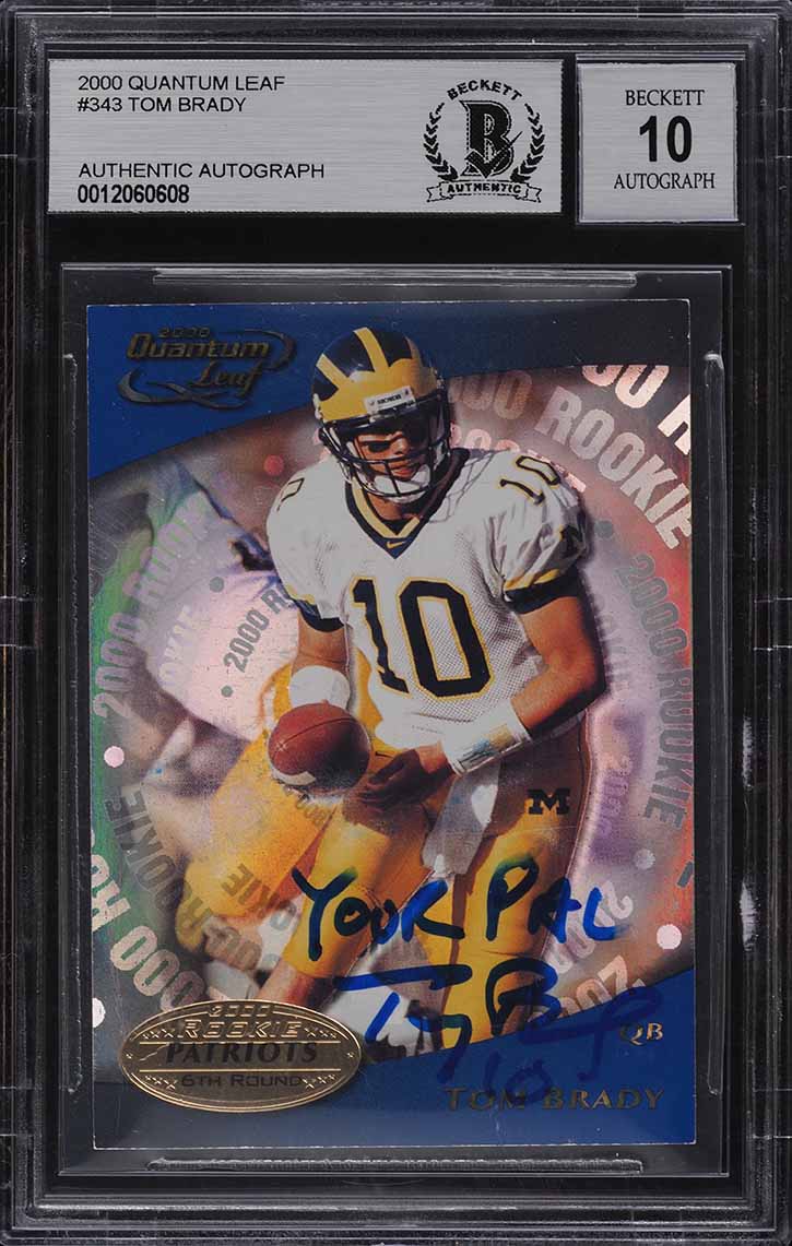 2000 Quantum Leaf Tom Brady ROOKIE AUTO #343 BAS BGS AUTH