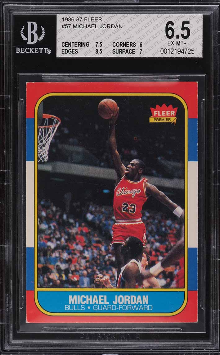1986 Fleer Basketball Michael Jordan ROOKIE #57 BGS 6.5 EXMT+