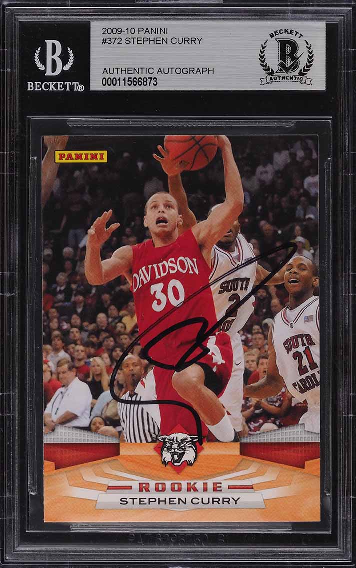 2009 Panini Basketball Stephen Curry ROOKIE AUTO #372 BGS AUTH on