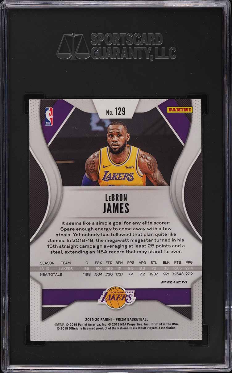 2019 Panini Prizm Silver Prizms LeBron James #129 SGC 10 PRISTINE